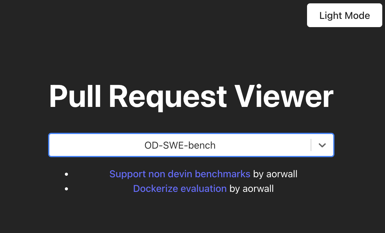 A Screenshot of a Working PR Viewer with Dark Mode